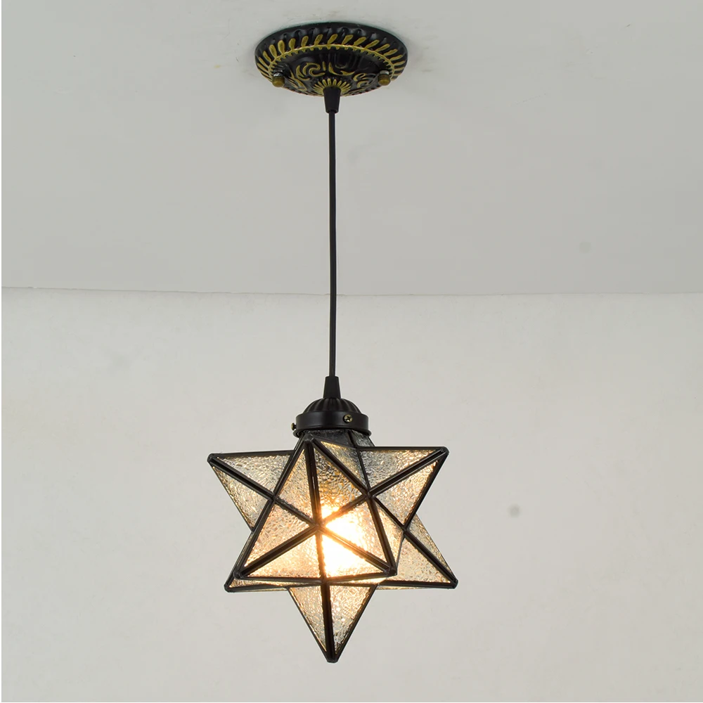 夜间灯光楼梯枝形吊灯星光简易灯具星星led枝形吊灯现代照明吊灯玻璃