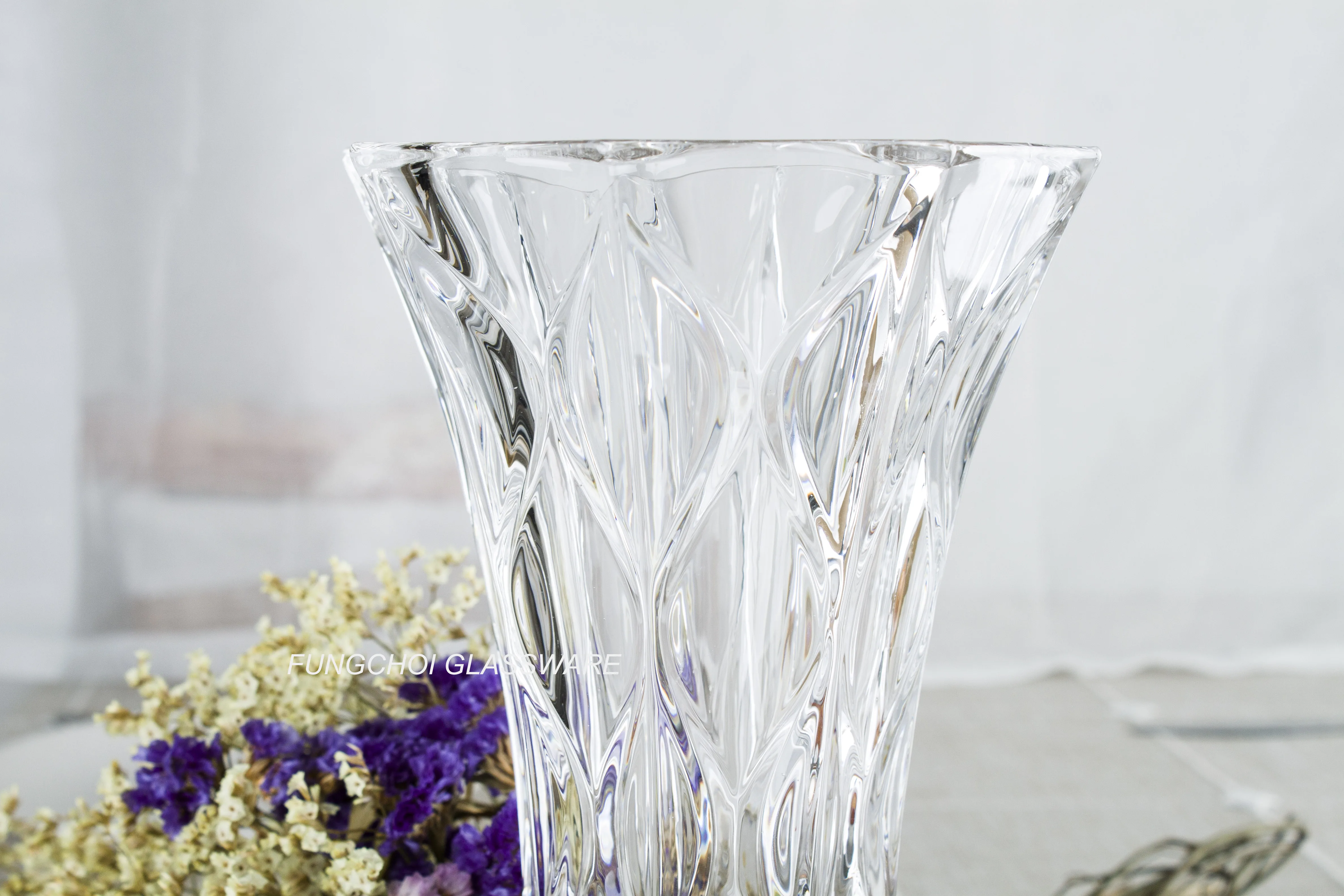 250mm Modern Style Wave Round Crystal Glass Vase Buy Glass Vase