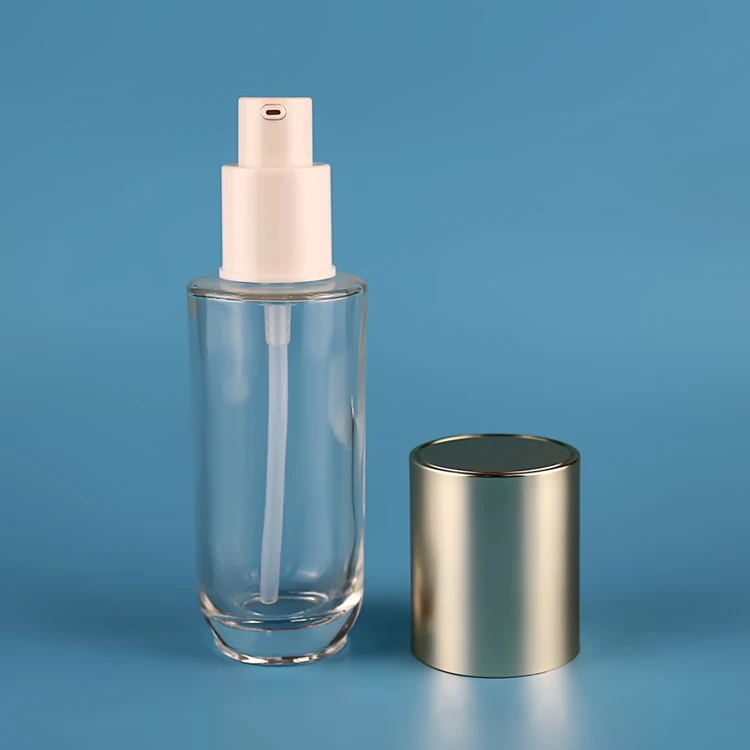 40毫升透明乳液瓶黄金泵配金盖套