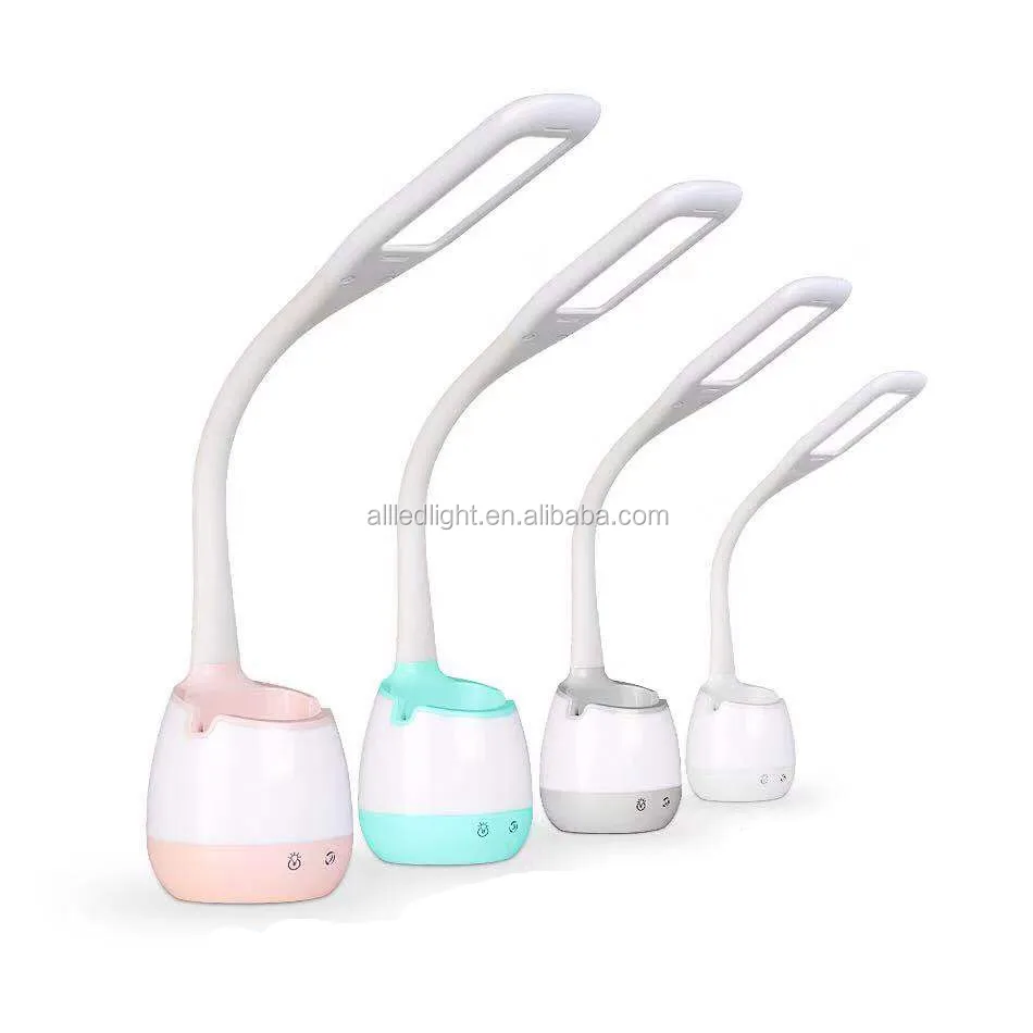 Rechargeable Desk Lamp with Pen Holder, Color Changing Light, Bedside Table Lamp for Bedroom,  Room