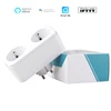 ESP8266 Modules Double 16a Power Monitor Socket Remote Control Switch 2 Pin Smart Plug EU Wifi Google Tuya