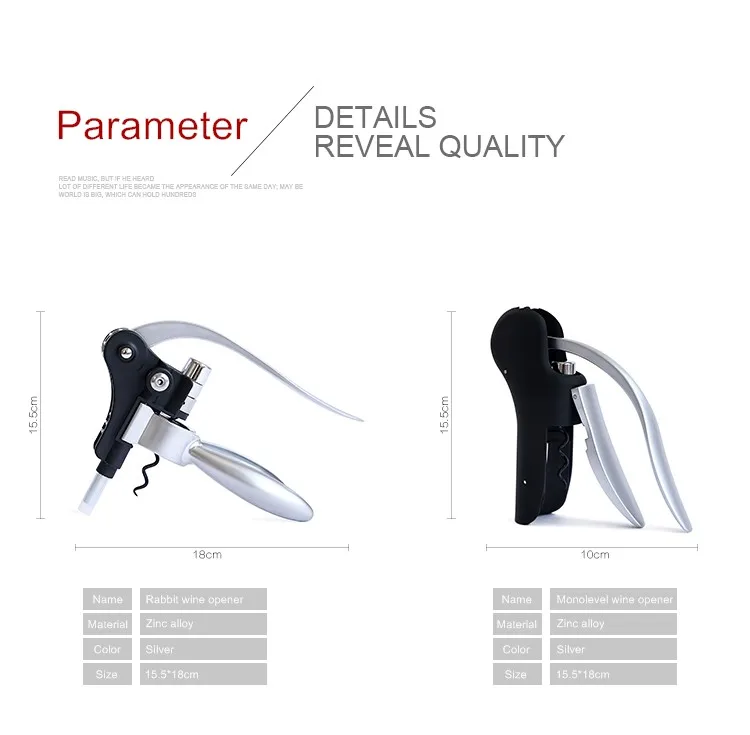 Screwpull Wine Opener Parts Wine Bottle Opener Corkscrew Kit With Foil