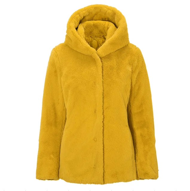 Wholesale Custom Women Winter Hooded Warm Soft Faux Fur Coat