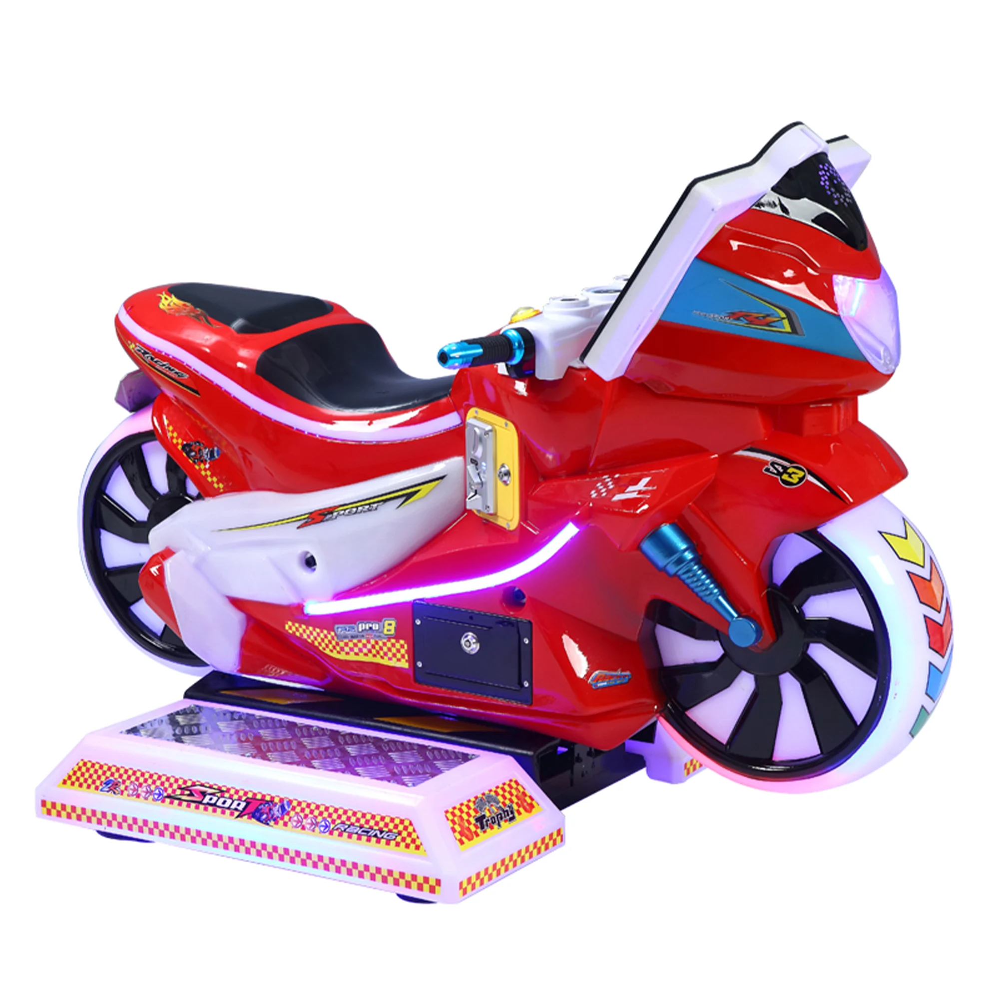 product factory wholesale kids led swaying screen toy car electric speed motorcycle 1 year coin operated rocking car machine for kids-2