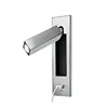 Embedded modern European with USB socket LED reading wall lamp for hotel room bedroom bedside