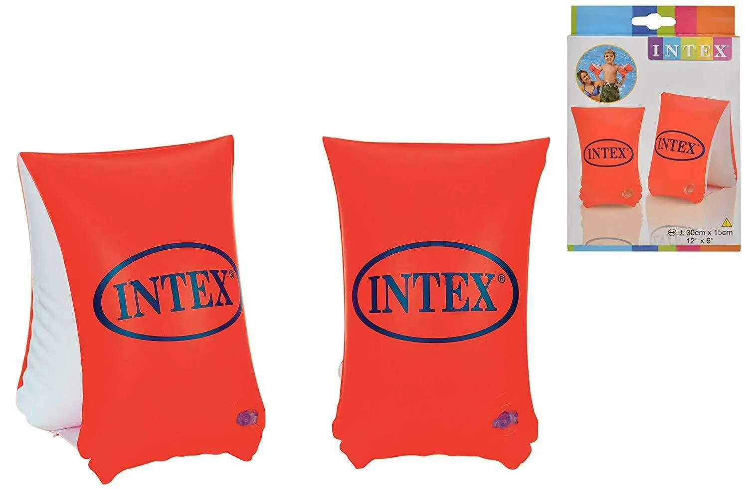 Intex Deluxe Kids inflatable large swimming arms bands 6-12 years 30-60 kgs 