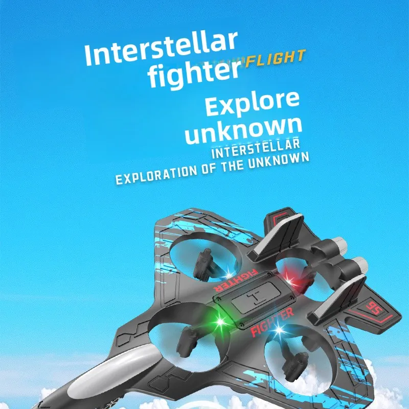 Colorful LED Fighter RC Toy Plane Kids and Adults' Remote Control Outdoor Flying Toy with Stunt Features Consumer Electronics