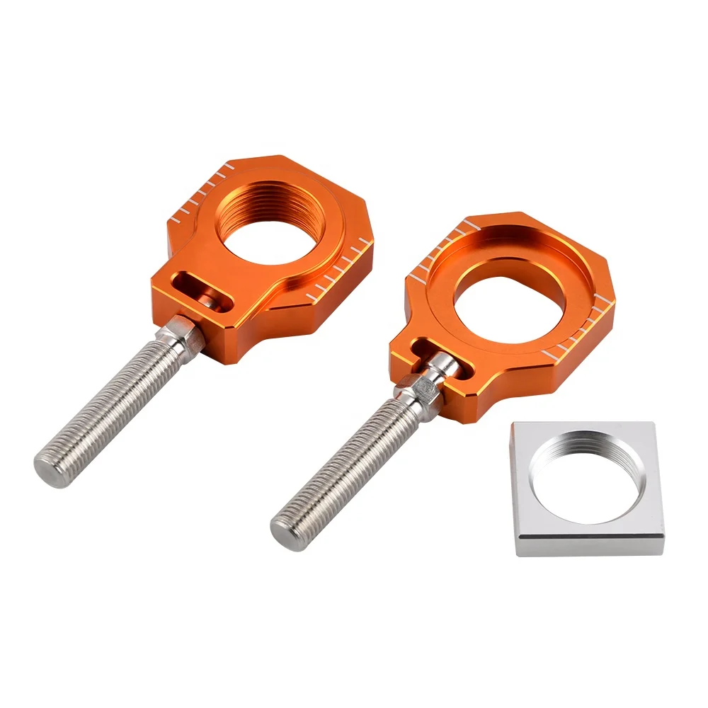 Nicecnc Orange Rear Axle Blocks Chain Adjuster For Ktm 85sx 20032014 125sx 450sxf 20002012
