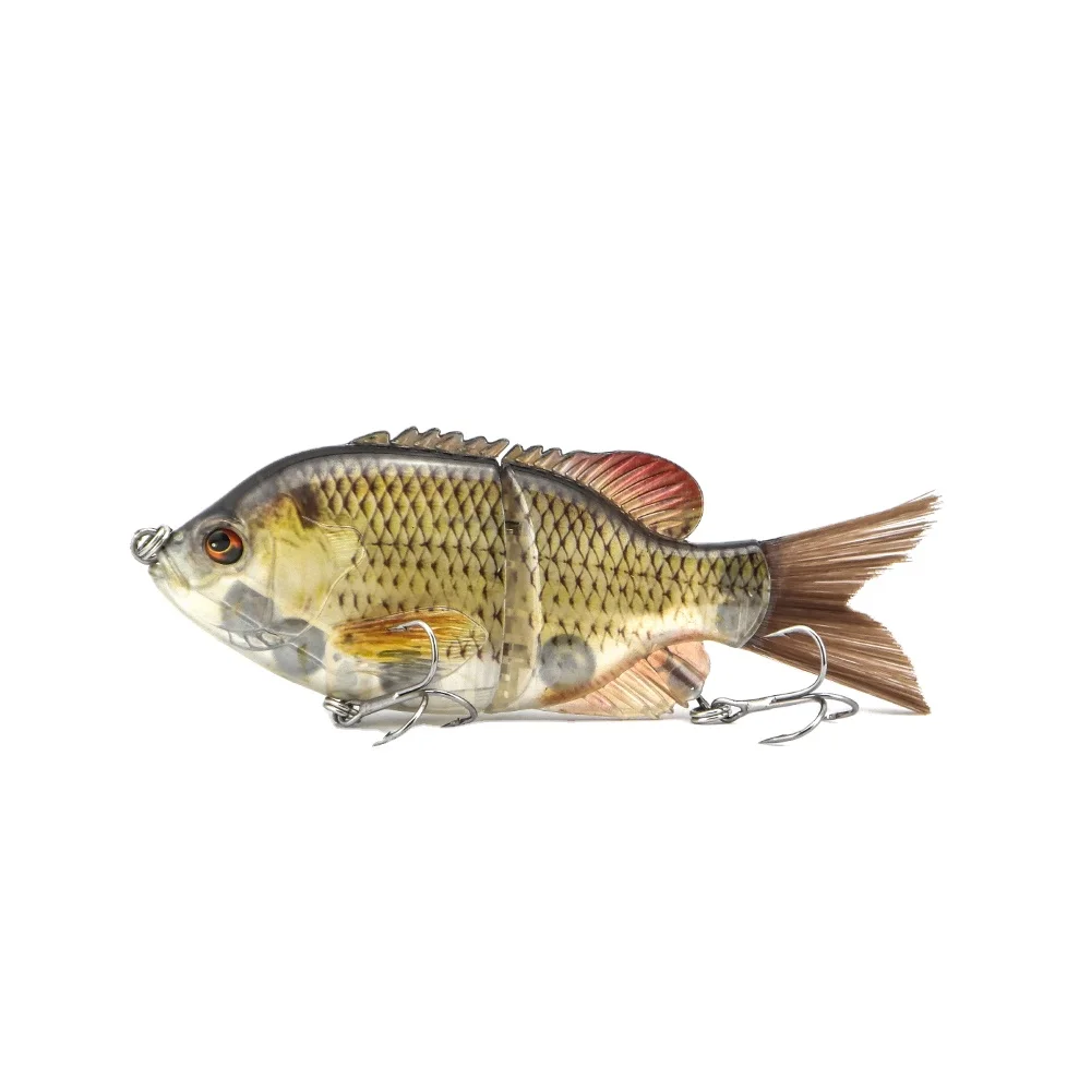 

Lifelike 3D Eyes 2 Section Bluegill Brush Tail Sunfishing Glide Swimming Bait floating lure, Realistic and natural