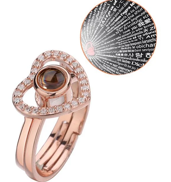 

i love you 100 language ring,12 Pieces, Sliver and rose gold color