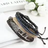 Fashion bracelets set handmade leather cords bracelets adjustable beads bracelets BJ100