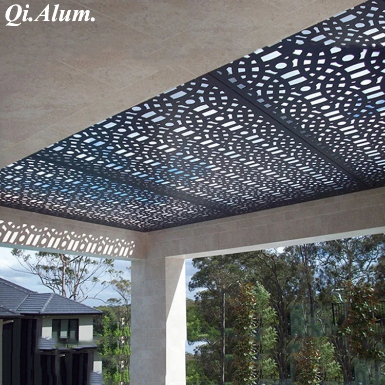 Laser Cut Aluminum Perforated Carved Metal Screen Panels Interior Laser Cutting Aluminum Curtain