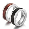 Fashion Design Creative Stainless Steel Solid Wood Ebony Rotating Ring for Men