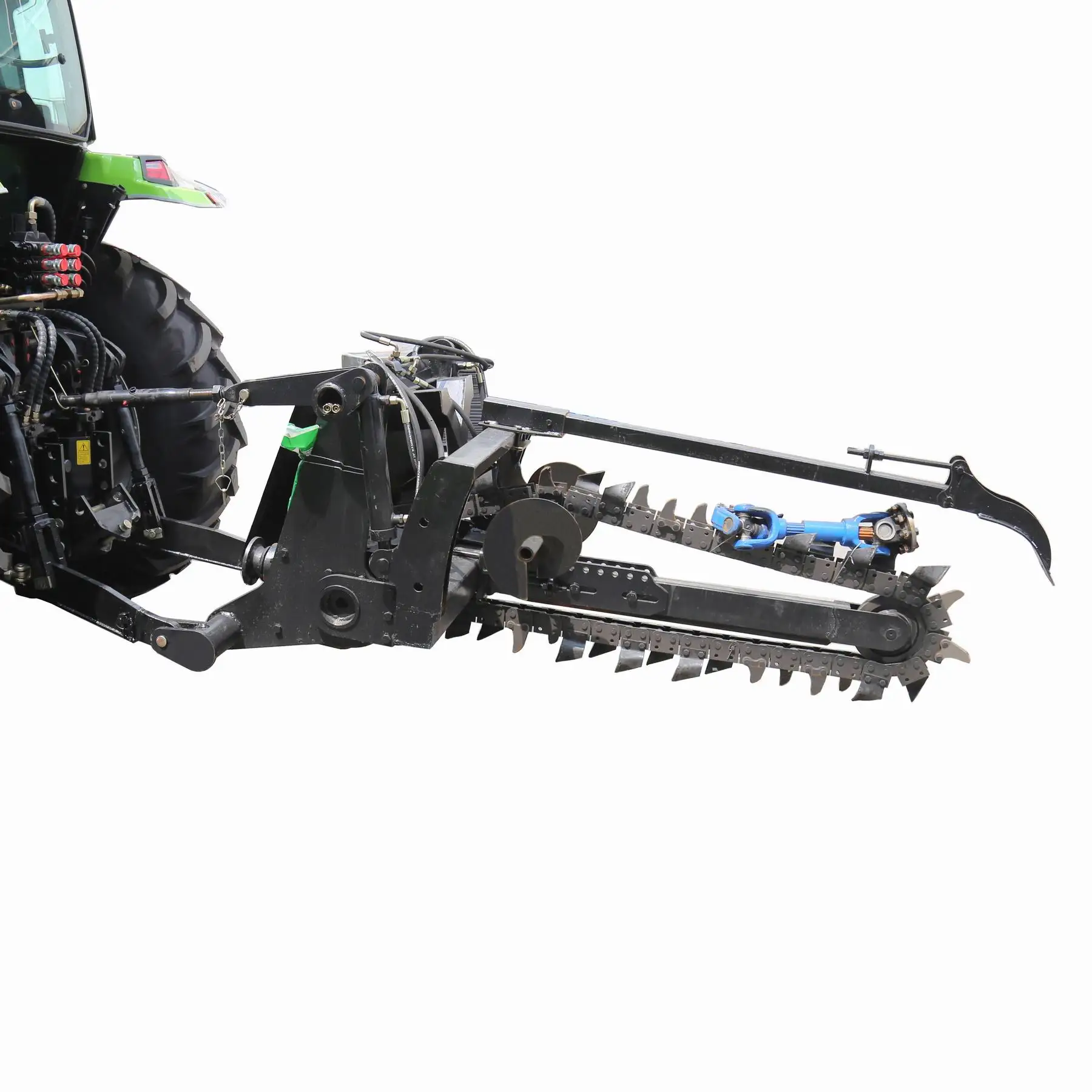 3 Point Hitch Tractor Mounted Trencher With Pto Driven Pipeline Chain
