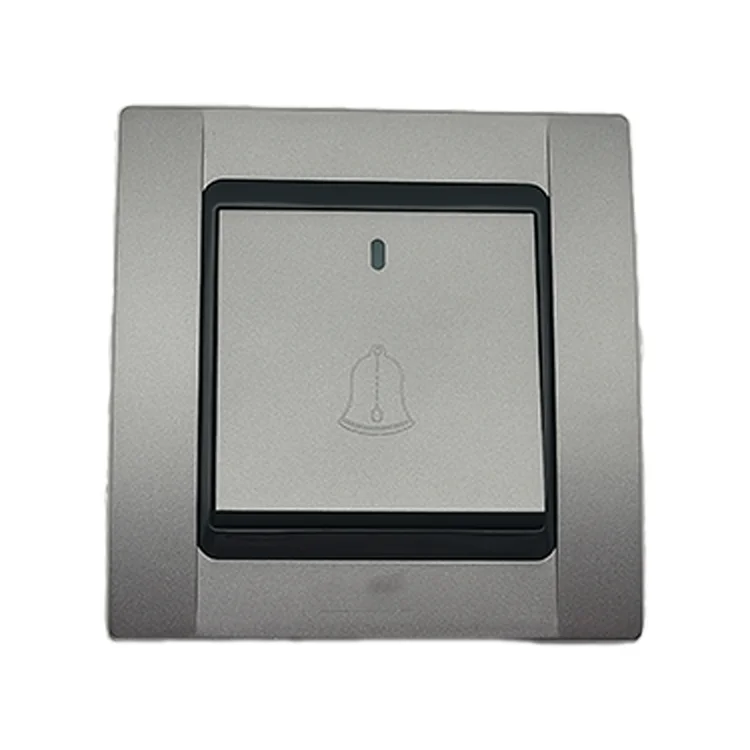 BS Industrial Electrical Power Wall Switch Control 15A Socket Smart Home Hotel Wall Mounting Silver Touch Panel Wall Switches