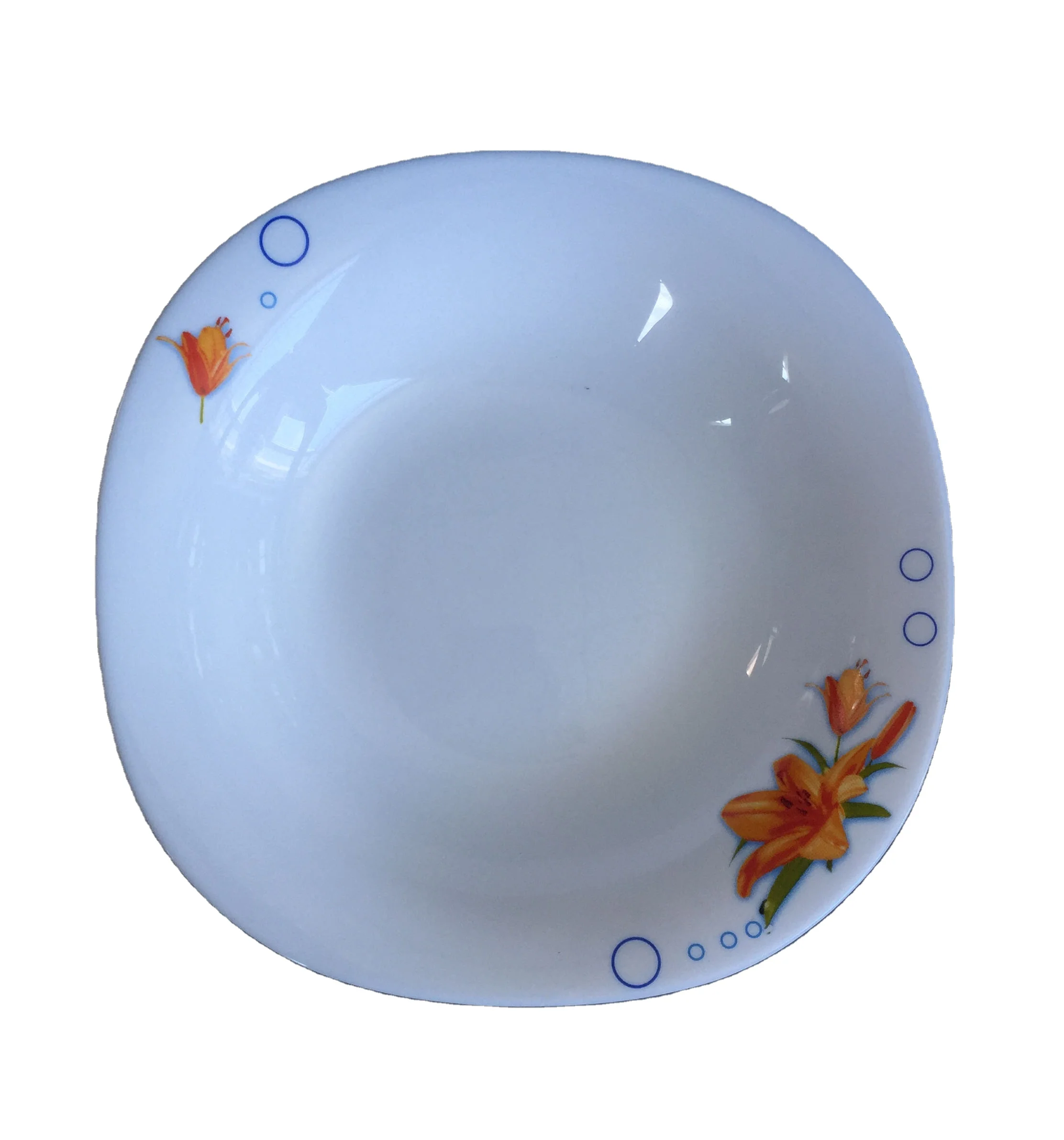 
Factory wholesale opal glass bowl, plate, square set, custom logo design 