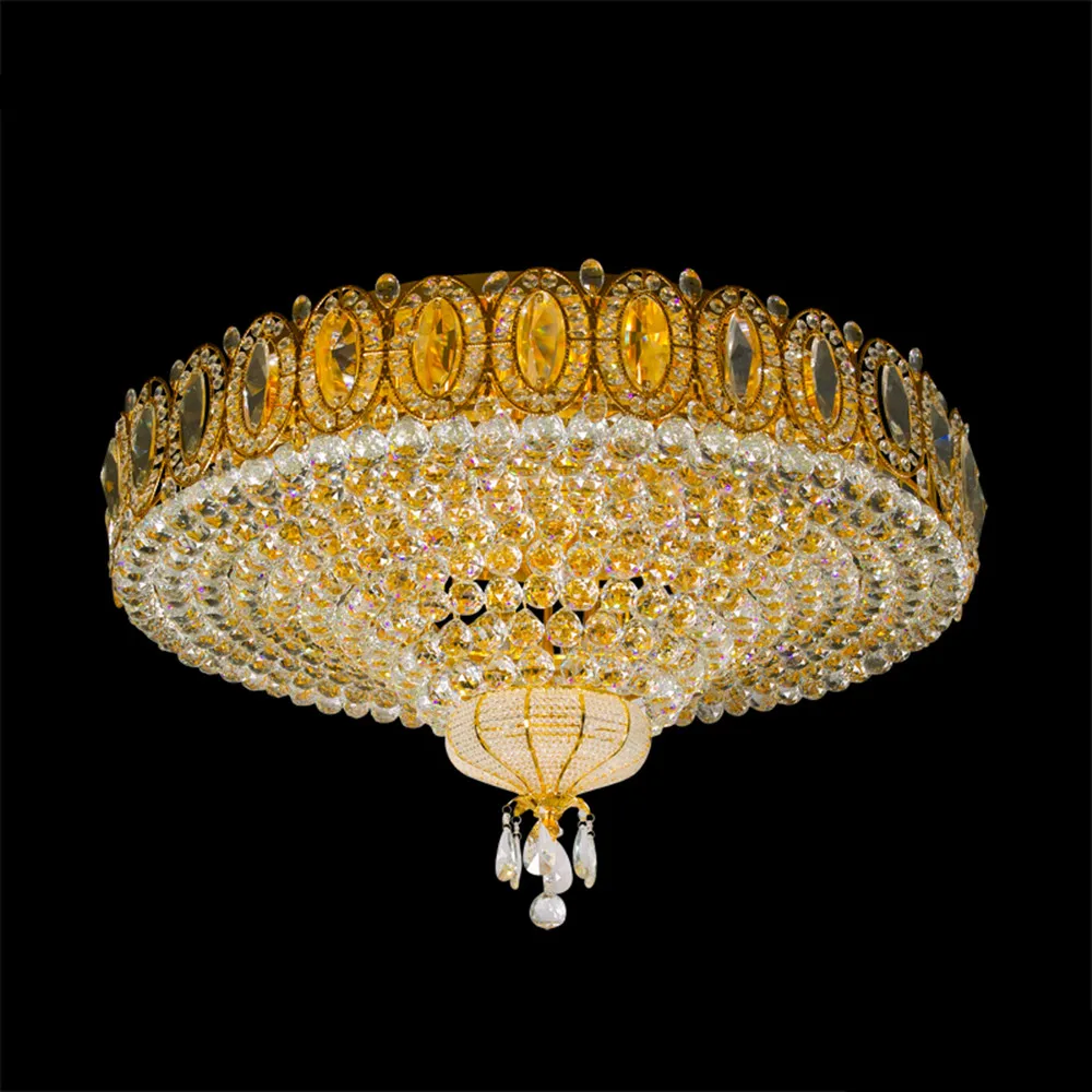 Crystal large luxurious round crystal ceiling light