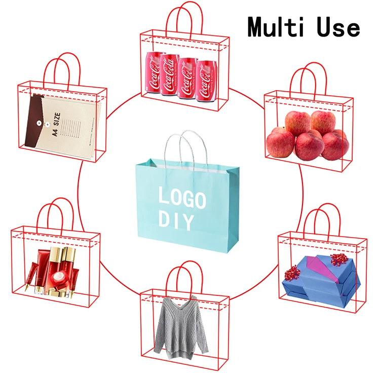 Company Advertisement Printing Clothing Packing Paper Black Shopping Bag with Handle white paper bag