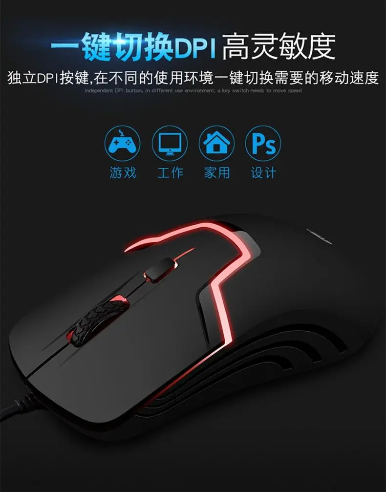 HP M100 wired mouse gaming Laptop desktop computer peripherals for office games the usb to eat chicken lol Black cable