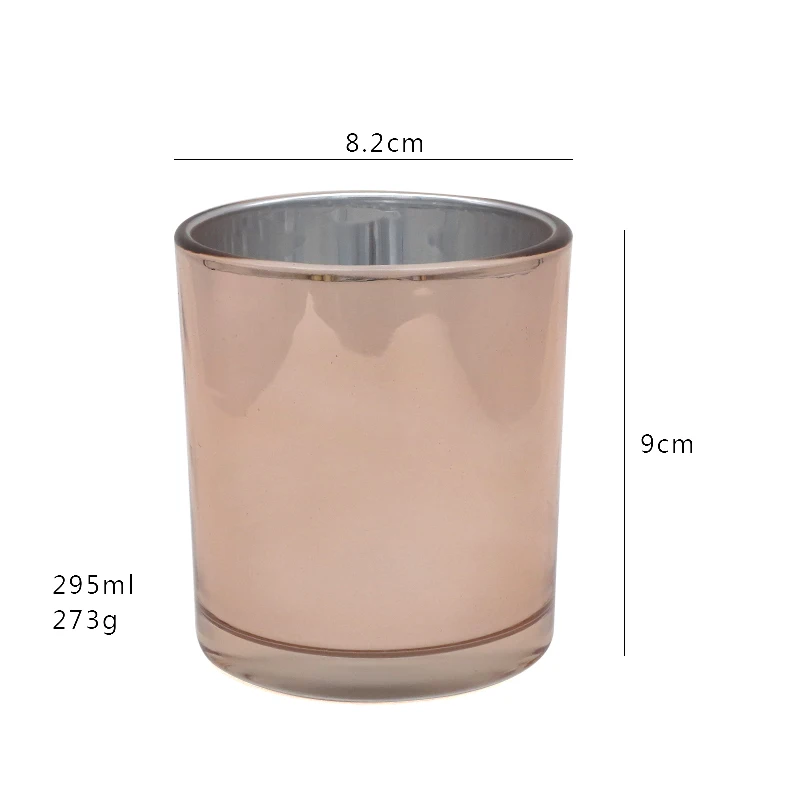 300ml 10 oz Rose gold candle jar home candle holder decorative glass candle holder