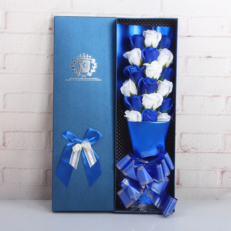 Wholesale Birthday Gift Box Set 18 Pcs Rose Flower Bouquet Gift Box Packing Soap Flower Bouquets