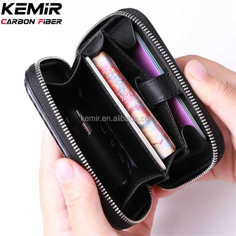Rfid Blocking Multifunction Real Carbon Fiber Key Card Holder Bag Case