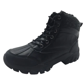 black leather safety boots