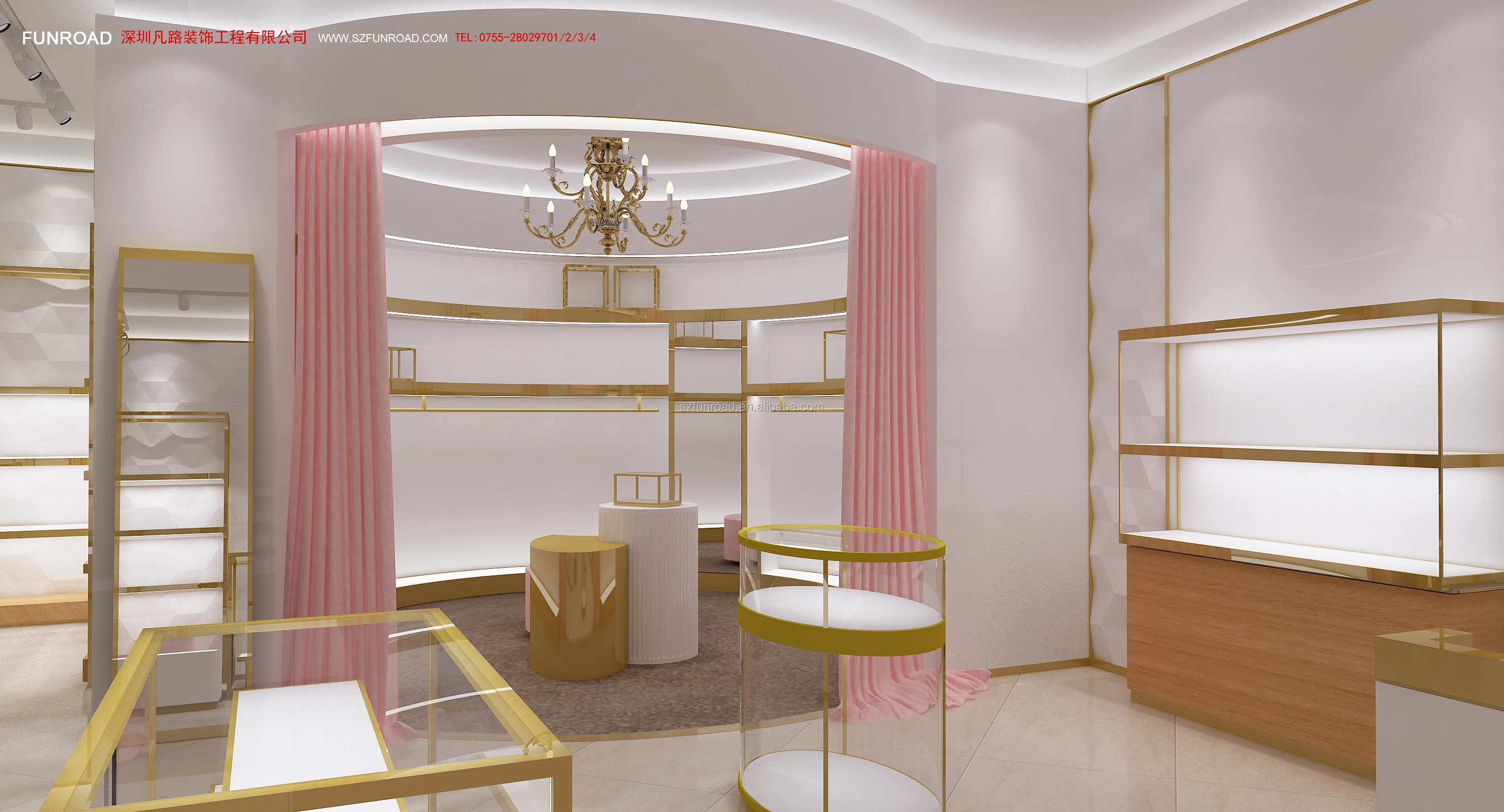 luxury design Custom jewelry display counter Jewelry Shop Fitting for jewelry boutique