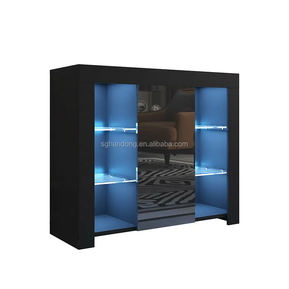 Blanca/negra Blanco/negro De Alto Brillo Gabinete De Almacenamiento De