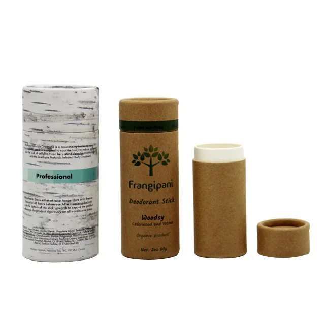 Eco Friendly Kraft Packaging Paper Deodorant Container Push Up Tube