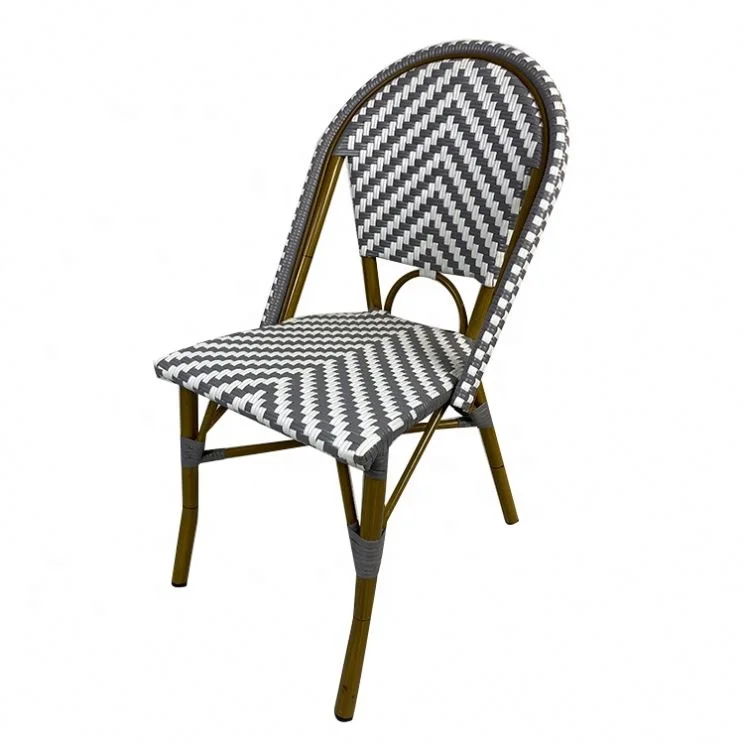 
Hot Selling european outdoor coffee dining miniature wicker rattan french bistro chair 