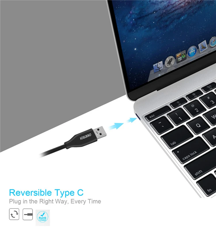 CHOETECH 5Gbps USB 3.0 Type C Cable Fast Charge Sync Data USB C Cable for Samsung S10 S9 S8 Plus Type-C Mobile Phone Cable - ANKUX.COM