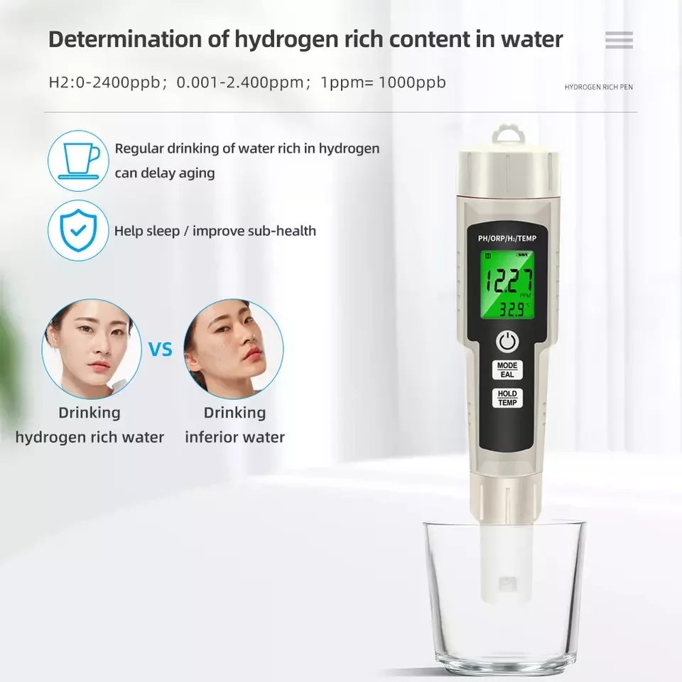 H2 Hydrogen Meter Ph Test Pen Orp Negative Potential Meter 4in1 ...