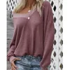 Autumn and winter explosions V-neck T-shirt female Europe and America wild casual loose long-sleeved knit top