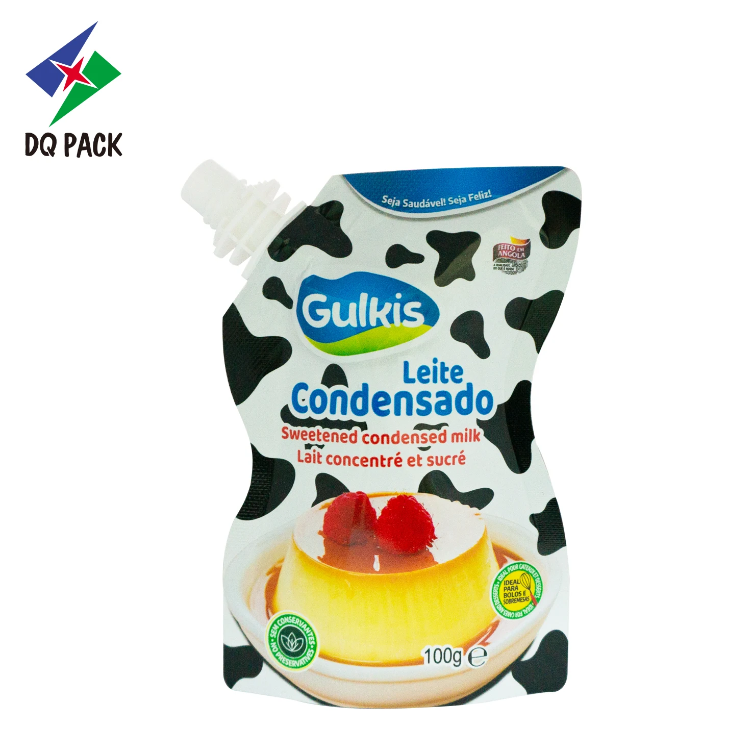 DQ PACK customized printing reusable liquid drink pouch stand up doypack with spout for water,,detergent,juice pouch