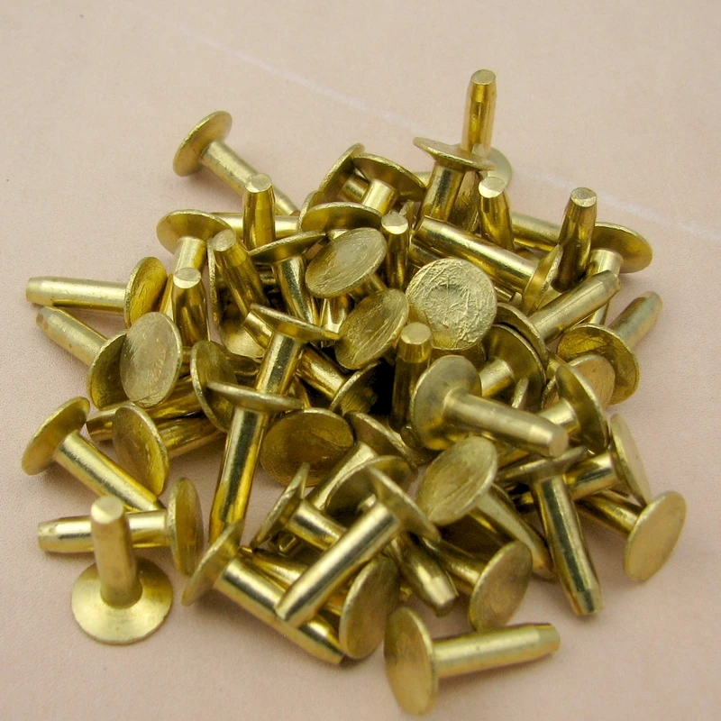 3.3mm 4mm Brass Copper Rivets And Burrs For Leathercraft Buy