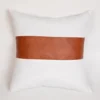 Nodic Style Custom Waterproof Faux Leather Pillow Cushion Cover patchwork square pillow