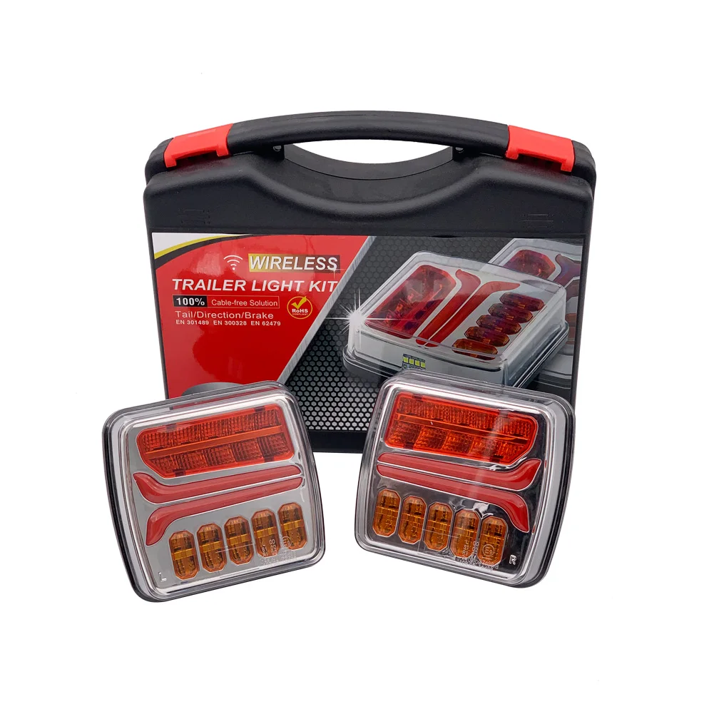 34 Led Wireless Magnetic Led Trailer Tail Lights Kit 12-24V E-Mark Waterproof Tail Indicator Brake Light for Truck Trailer manufacture