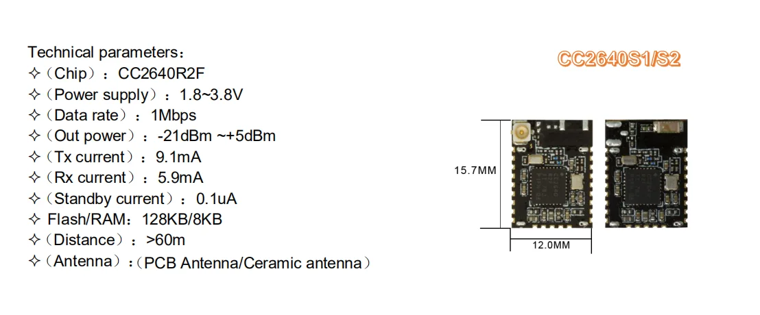 Bluetooth 4.0 Low Energy Ti cc2640 rf Module pcb ic chip for iot - ANKUX.COM