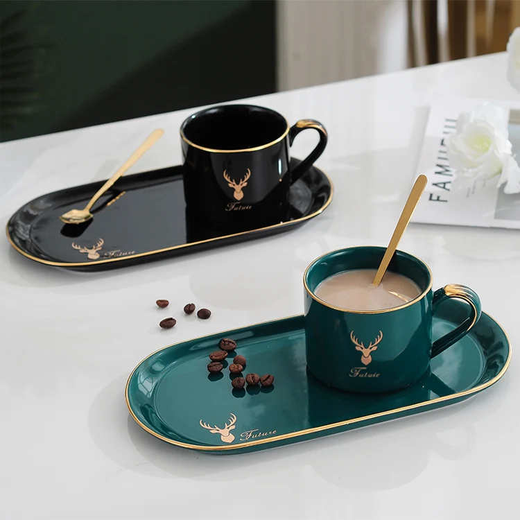 Wholesale Custom Unique Wave Shapes Cheap High Quality White Ceramic Cups With Saucer
