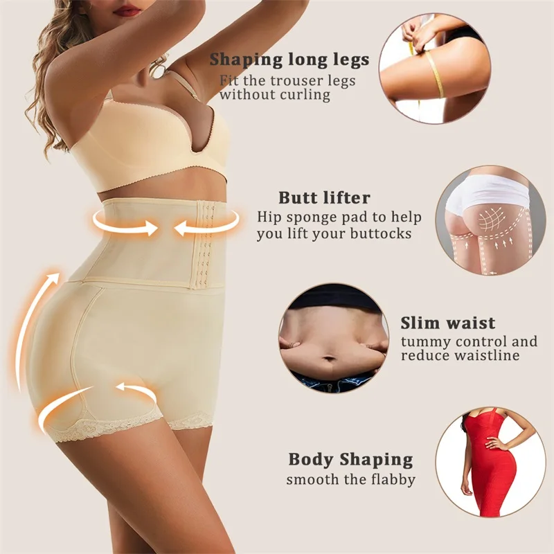 Spandex Plus Size Women Body Shapewear Padded Buttocks Panties Hip Pads Tummy Butt Lift Shaper supplier