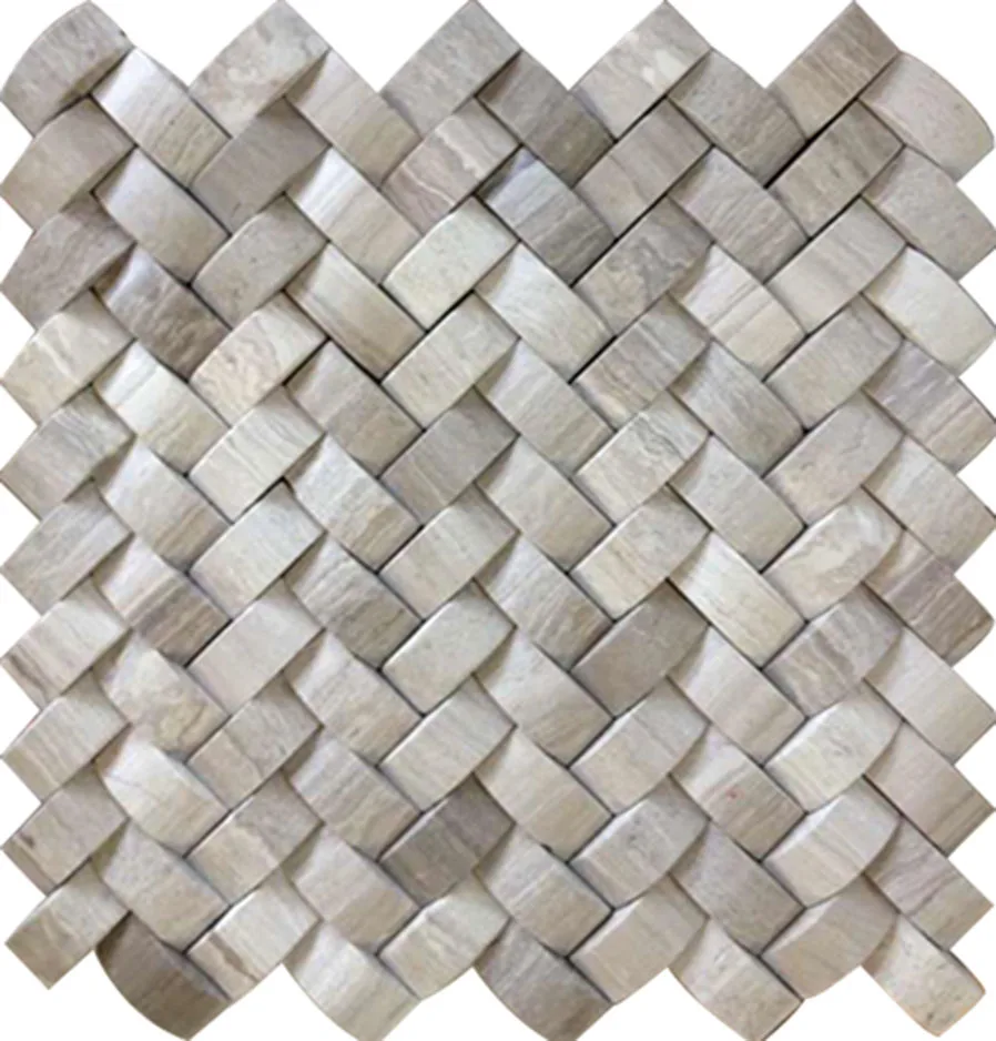 White travertine carpet stone mosaic tile