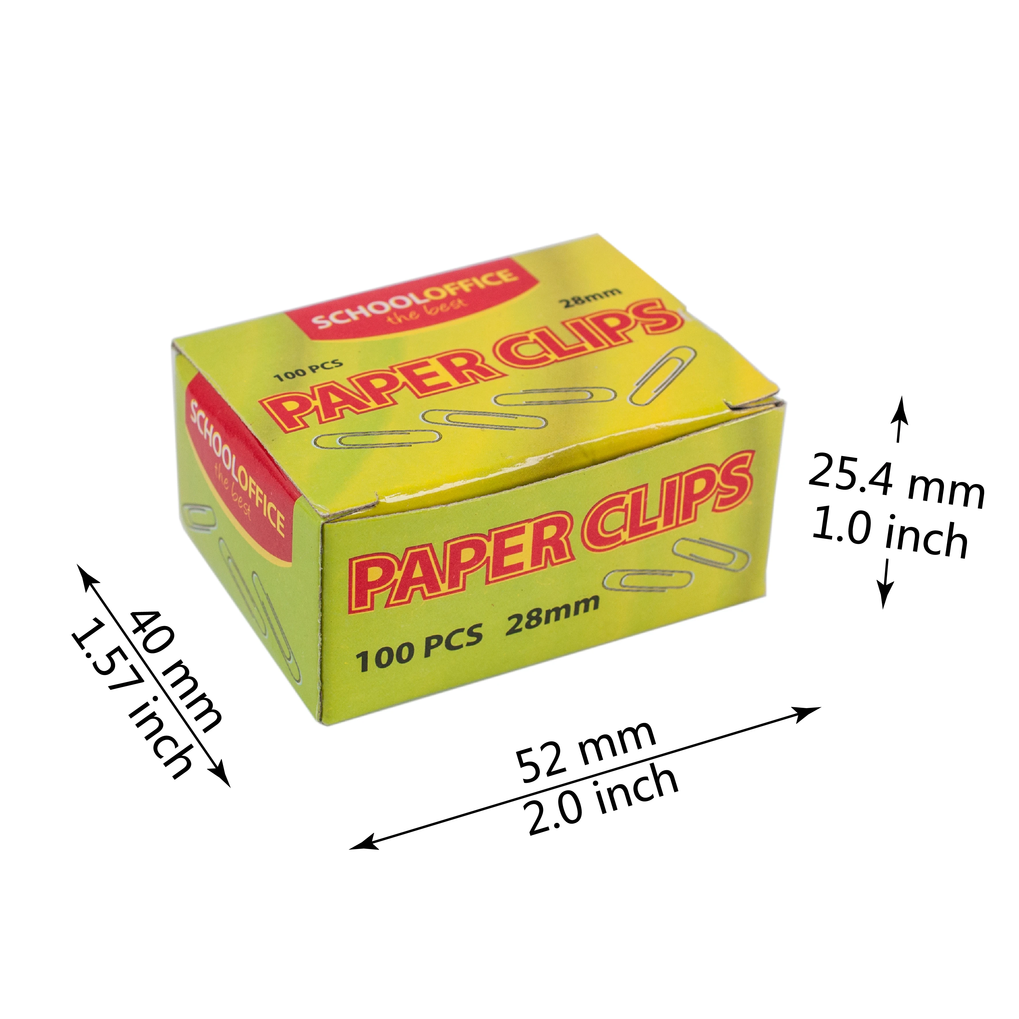 Reliable Quality 28mm 100pc Flat Round Metal Silver Paperclips Office