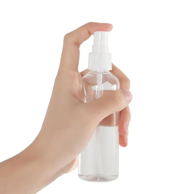Fine Mist Botellas de pulverización transparente con tapa de pulverización rellenable pequeñas botellas de plástico vacías