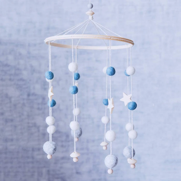 Wholesale custom home decoration felt hanging toy wind bell stars toys