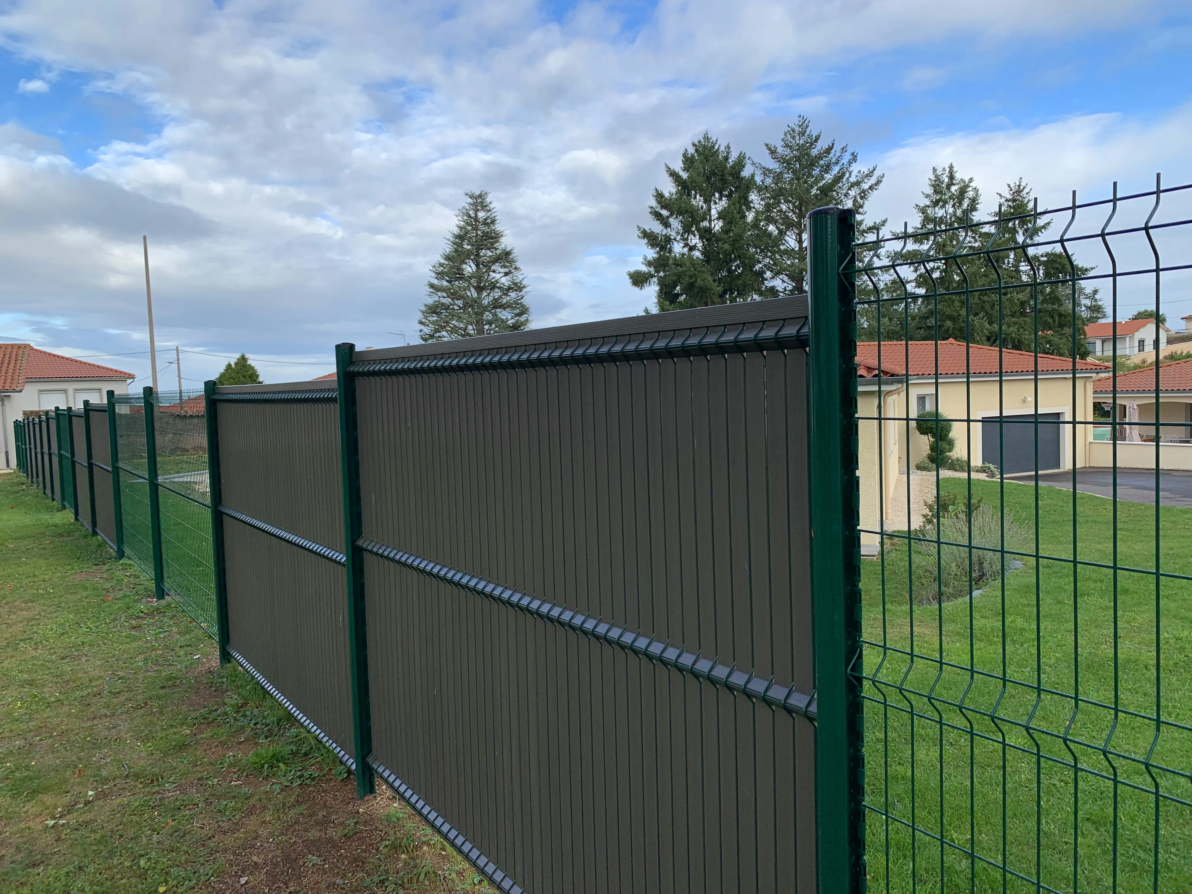 black steel fence posts