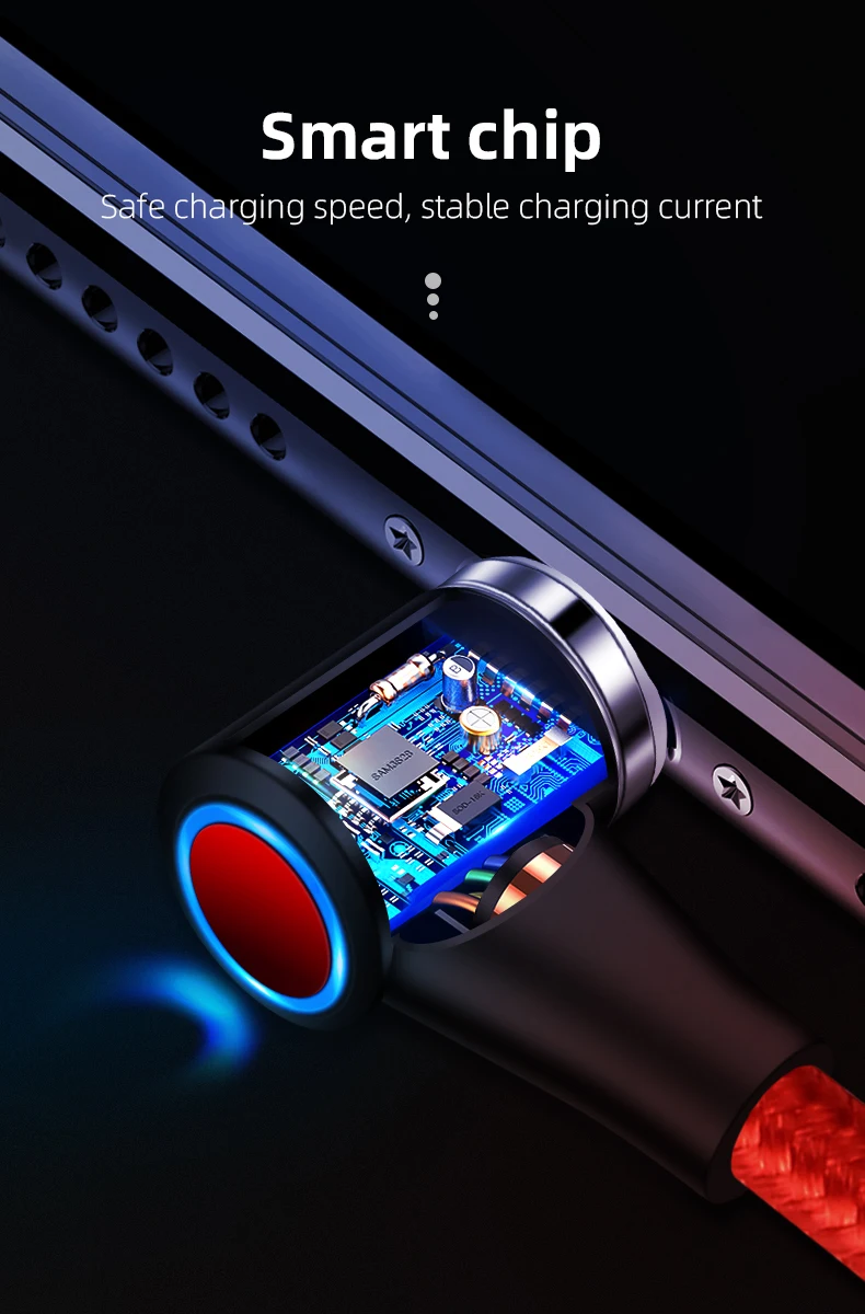 Magnetic Charge Cable Right Angle 90 Degree 3A Fast Charger Cord For iPhone - ANKUX.COM