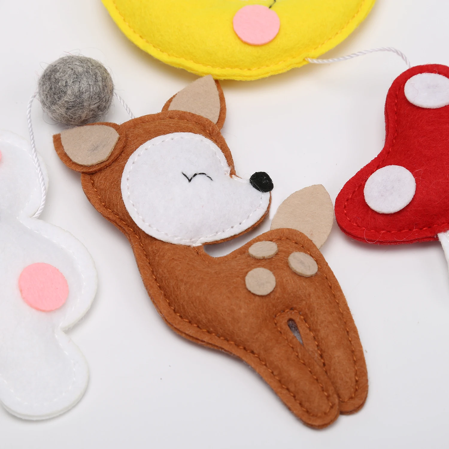 Woodland Animals Felt Baby Crib Mobile Nursery Decoration Felt Hanging
