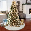 Faux Fur Christmas Tree Skirt 48 inches Snowy White Custom Xmas Tree Skirt for Christmas Decorations