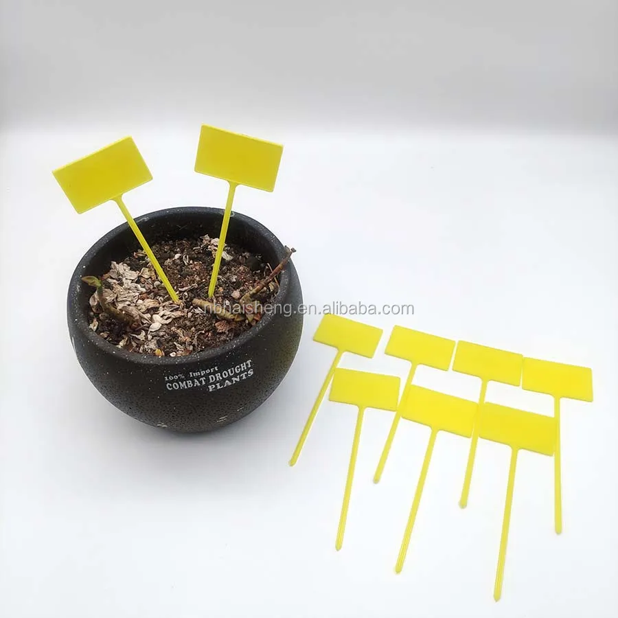 Yellow Color Pp Plastic Garden Marker Plant Labels T Type Tags Buy